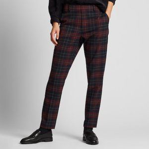 Uniqlo red plaid EZY ankle pants